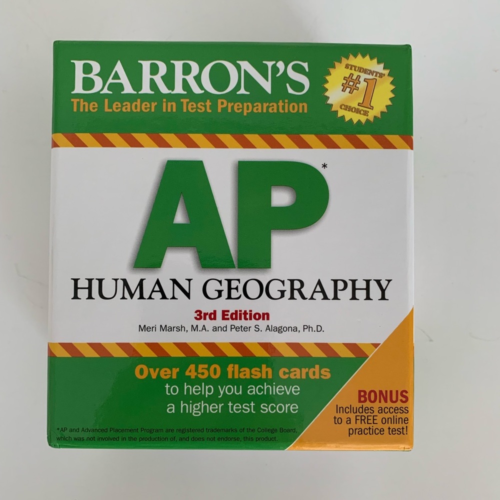 Barron's AP Human Geography Flash Cards 3rd Edition Ring Included Like New - Picture 2 of 13